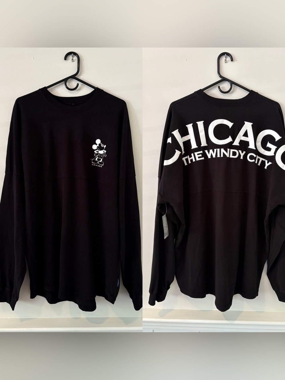 NEW NWT Disney Parks XL Mickey Chicago Windy City Spirit Jersey Black White